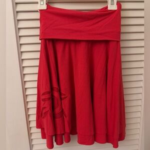 Submarine Dark Pink Kids Skirt with Floral Detail